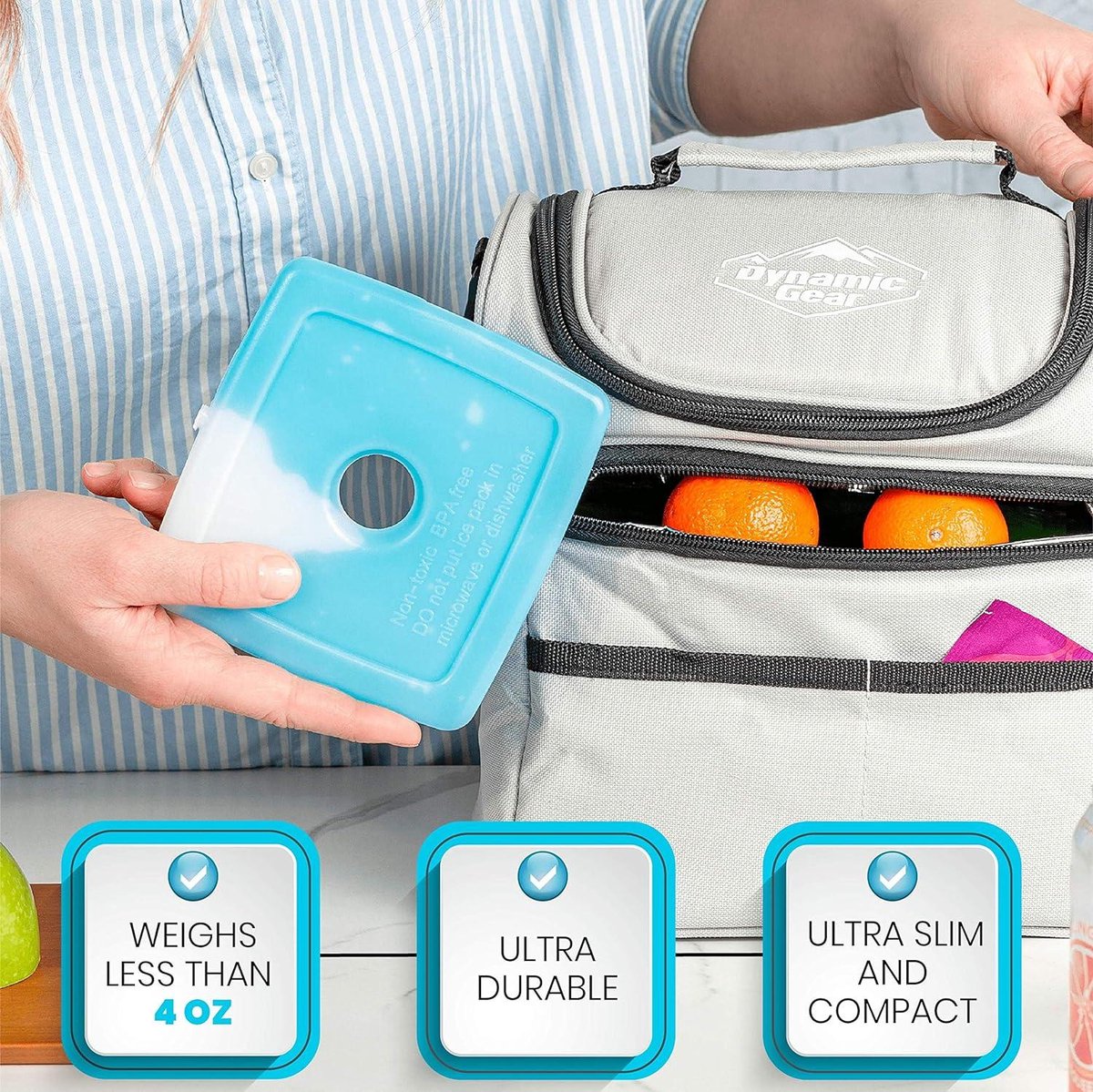 Amosfun 4-pack Herbruikbare Koelelementen - Koelblokken Voor De Lunch - Koelelementen Voor Het Bewaren Van Moedermelk En Koelelementen