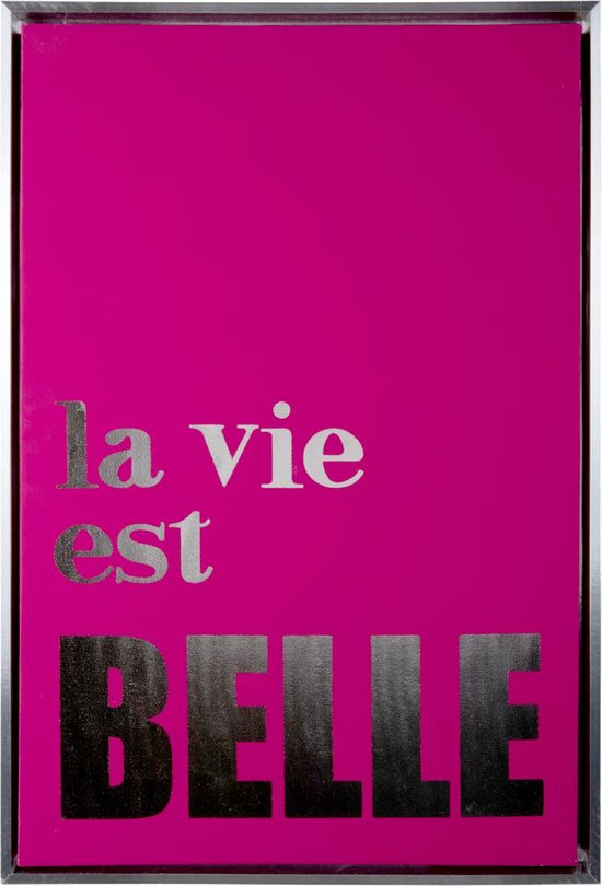 Present Time Décoration murale La Vie Est Belle Medium - Rose - 60x3,2x40cm - Scandinave