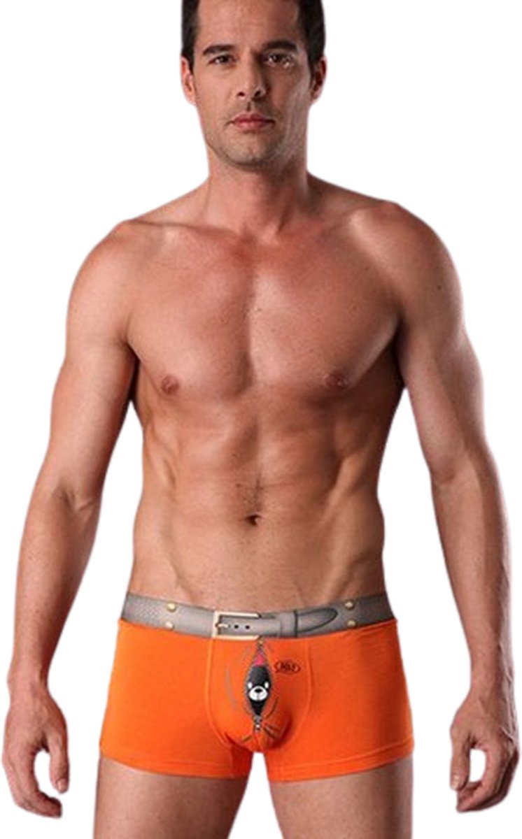 Goedkoopste Grappige heren boxershort - Mannen ondergoed - Hilarisch - Leuke lingerie - Oranje - Cadeau - Kado