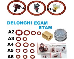 Pakkingen - reparatieset - oring - O-ring - DELONGHI Ecam Etam - SERVICE KIT + vet voor de regeneratie van de koffiemachine + 1 Schroefdop - 18 stuks pakking 1 stuks vet 5ml