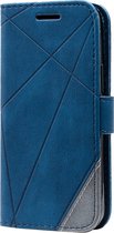Coque adaptée pour iPhone 16 Pro Max - Bookcase - Porte-cartes - Portefeuille - Motif - Simili cuir - Blauw