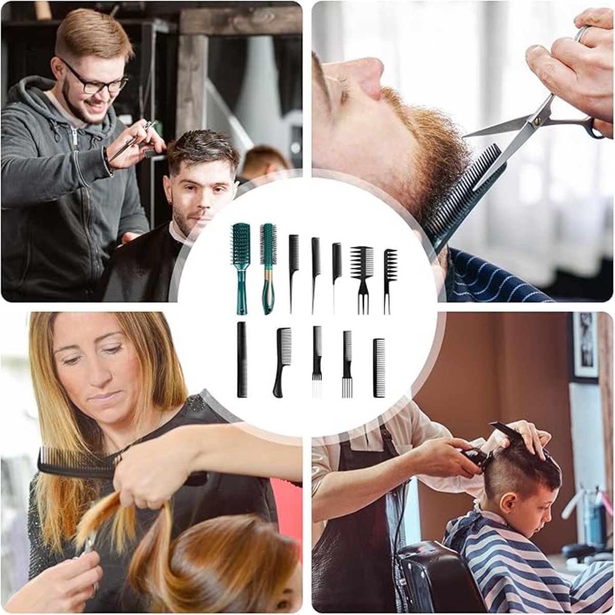 Aa kammen set -Professionele stylingkammenset 12 stuks