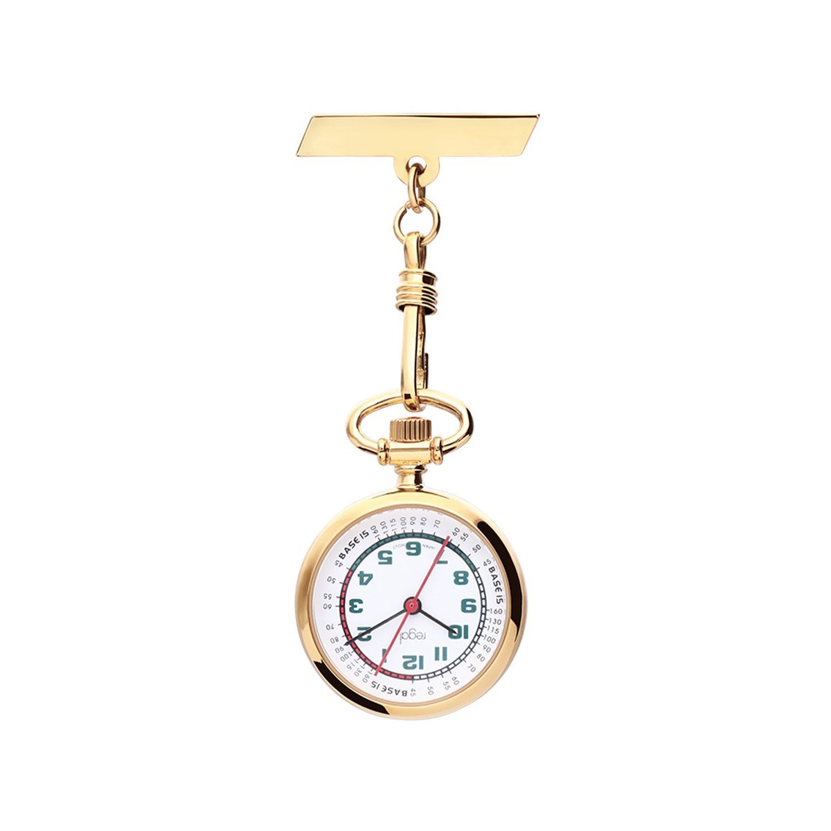 Lucardi Unisex Regal zustershorloge goudkleurig met ketting - Horloge - Alloy - Goudkleurig - 27 mm