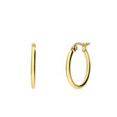 Lucardi Dames Stalen goldplated oorringen 20mm - Oorbellen - Staal - Goud