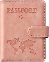 Nereb - Paspoorthouder - Paspoort hoes - Roze - Anti RFID - Magneet sluiting Paspoort Portemonnee - Travel wallet - reisportefeuille - reisportemonnee - reisdocumenten organizer - reisdocumenten houder - reisdocumenten organizer