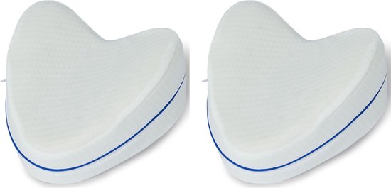 Set van 2 Kniekussens voor in Bed - Ergonomisch Kussen - Kniekussen voor Zijslapers - Beenkussen - Schootkussen - Memoryfoam