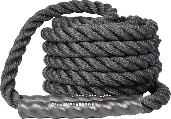 Foto: Battle rope 9 meter soft grip fitness touw ideaal voor krachttraining crossfit workouts zwart 25 mm