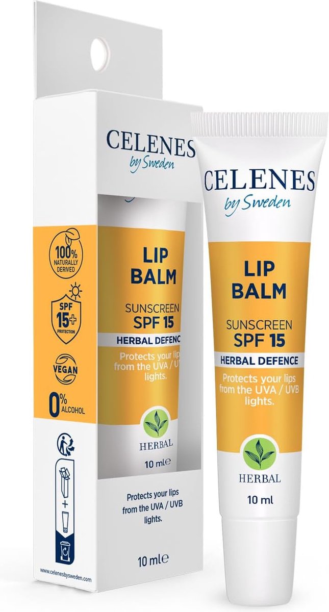 Celenes by Sweden Herbal Lippenbalsem SPF15 - 10ml x 2 stuks - 100% Natuurlijk