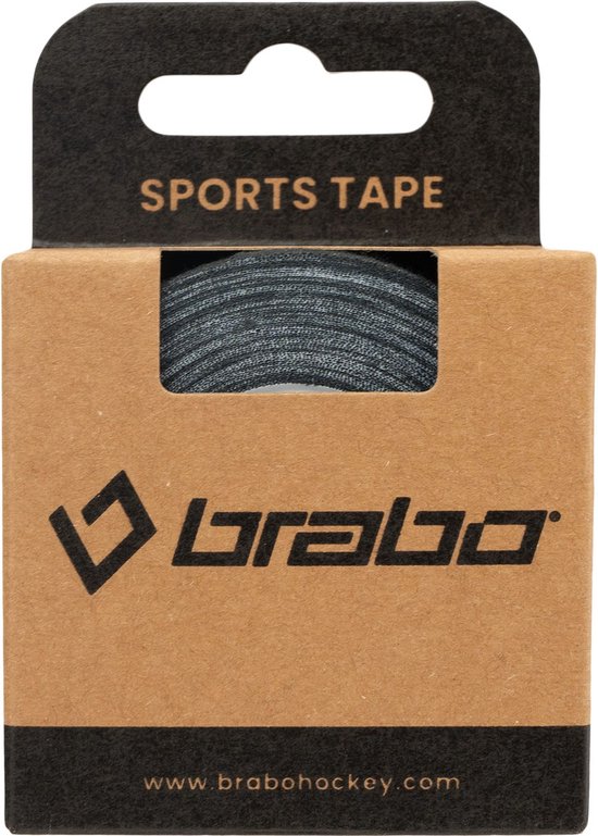 Brabo sporttape in een kartonnen verpakking. De tekst 'SPORTS TAPE' is zichtbaar.