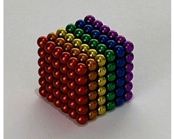 foto van Giggle Toys Magneetballetjes Rainbow 216 Balletjes van 5mm Breed - Neocube - Buckyballs - Magnetische balletjes