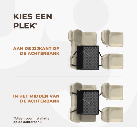 Autostoel hond extra stevig - kleine en middelgrote honden - 4 bevestigingsriemen - waterdicht - achterbank - maat L - zwart van $ — afbeelding 5