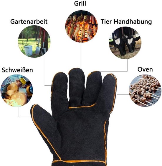 Extreme hittebestendige BBQ Grill Handschoenen met aluminiumfolie voering - EN407 gecertificeerd - 1 paar van Merkloos — afbeelding 4