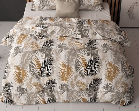 Sleeptime Feather District Dekbedovertrek - 140X200/220 + 1 x kussensloop 60x70 - Zand