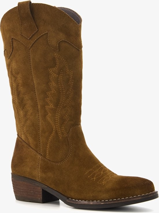 Harper Suede Dames Cowboy Western Laarzen Bruin Maat 37 Echt Leer Bol