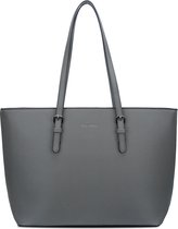 Eleganci® - Schooltas - Dames Tassen - Shopper - Tas met rits - Schoudertas - Handtas - Werktas - geschikt voor A4 - Grijs
