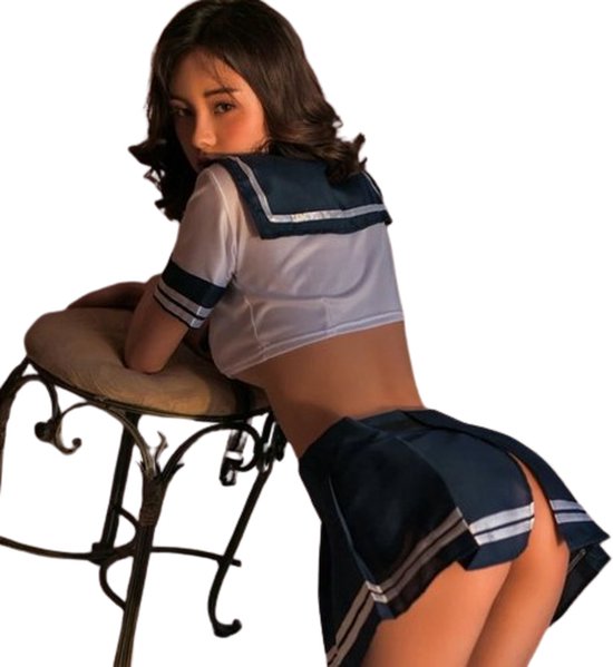 Sexy uniform schoolmeisje | 2-delig | One Size | Erotisch | Uitdagend | Rollenspel | Thema