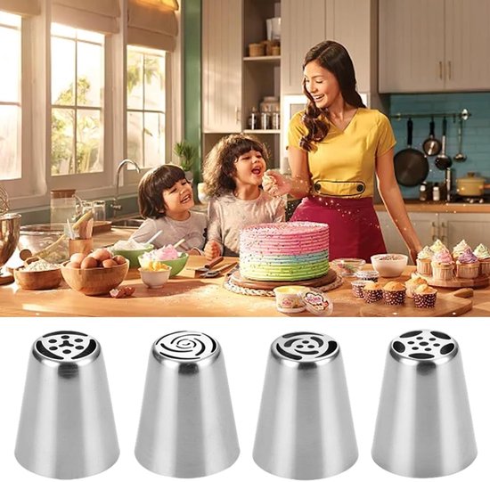 Set van 2 spuitmonden voor het vullen van cupcakes, muffins, donuts, taarten