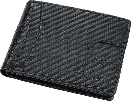 Malinsi Card Holder Men Zwart Carbon - Portefeuille extensible pour homme - Portefeuille - Porte-monnaie - Porte-cartes