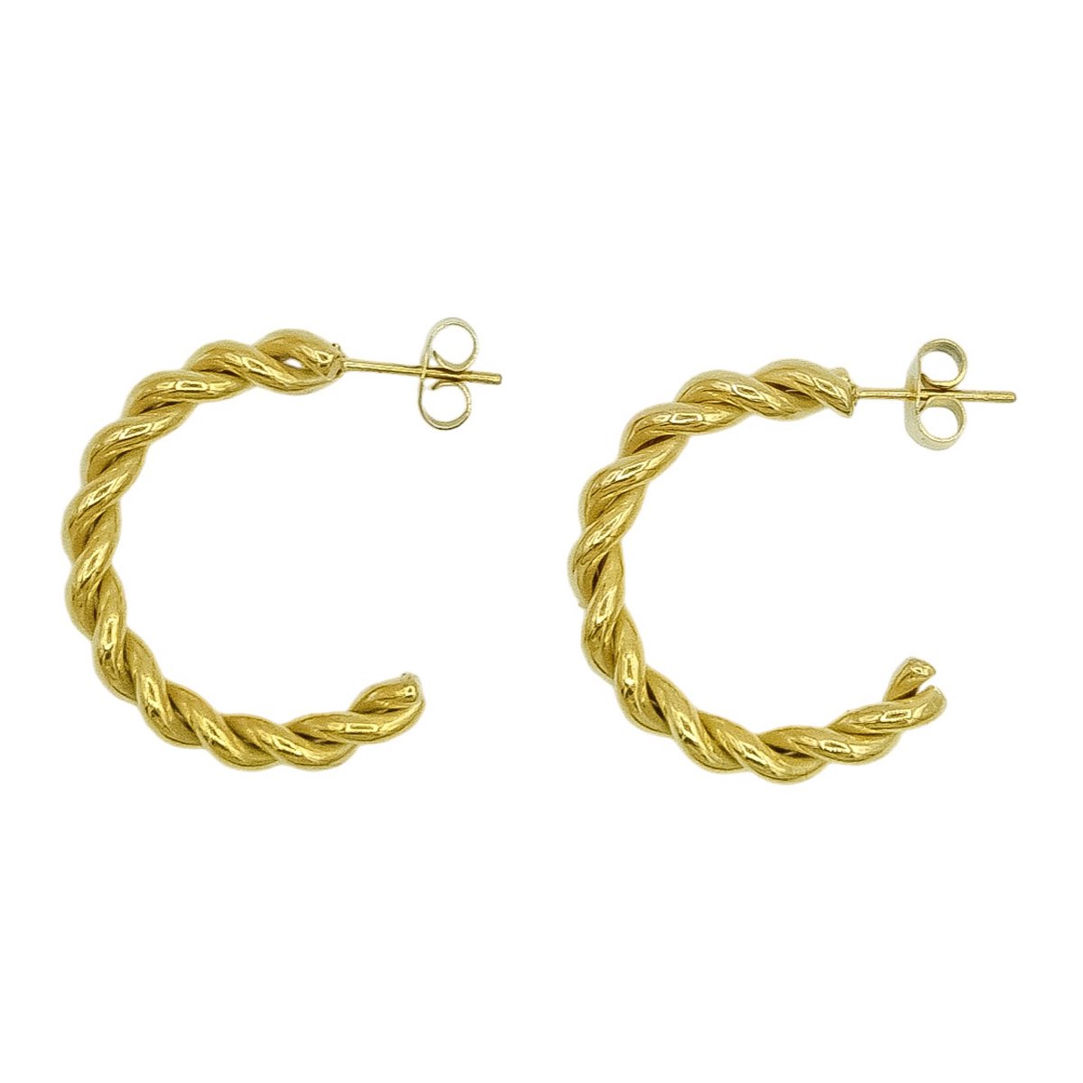 Spiraal oorbellen – Premium gold-plated staal – 25 mm - Goudkleurig