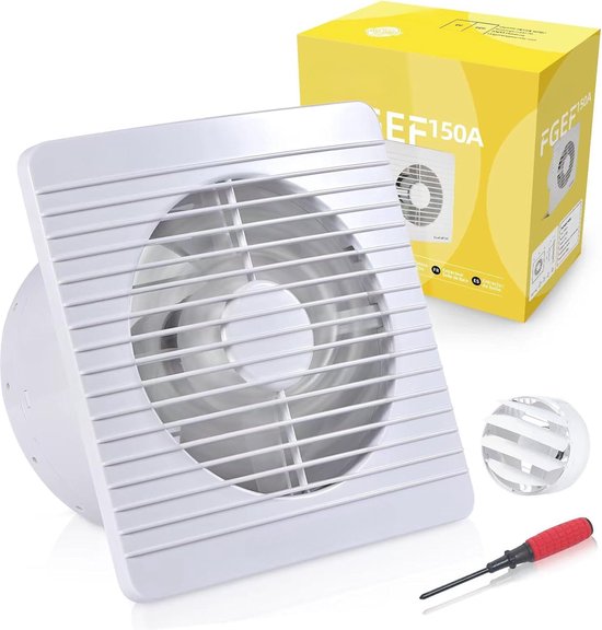 SBONNI Afzuigventilator 100mm - Stille Badkamerventilator Met Afstandsbediening 2 Richtingen 2 Snelheden Wc Ventilator Met Geheugenfunctie Plafondmontage Wandmontage Voor Badkamer Keuken Garage