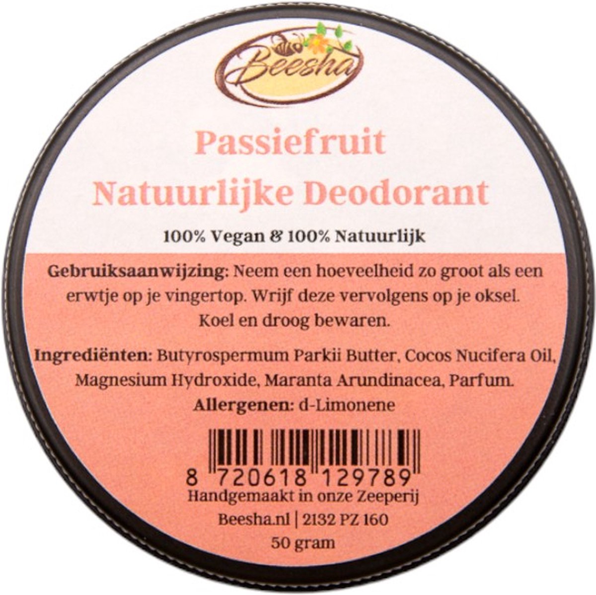 Goedkoopste Beesha Natuurlijke Deodorant Passiefruit