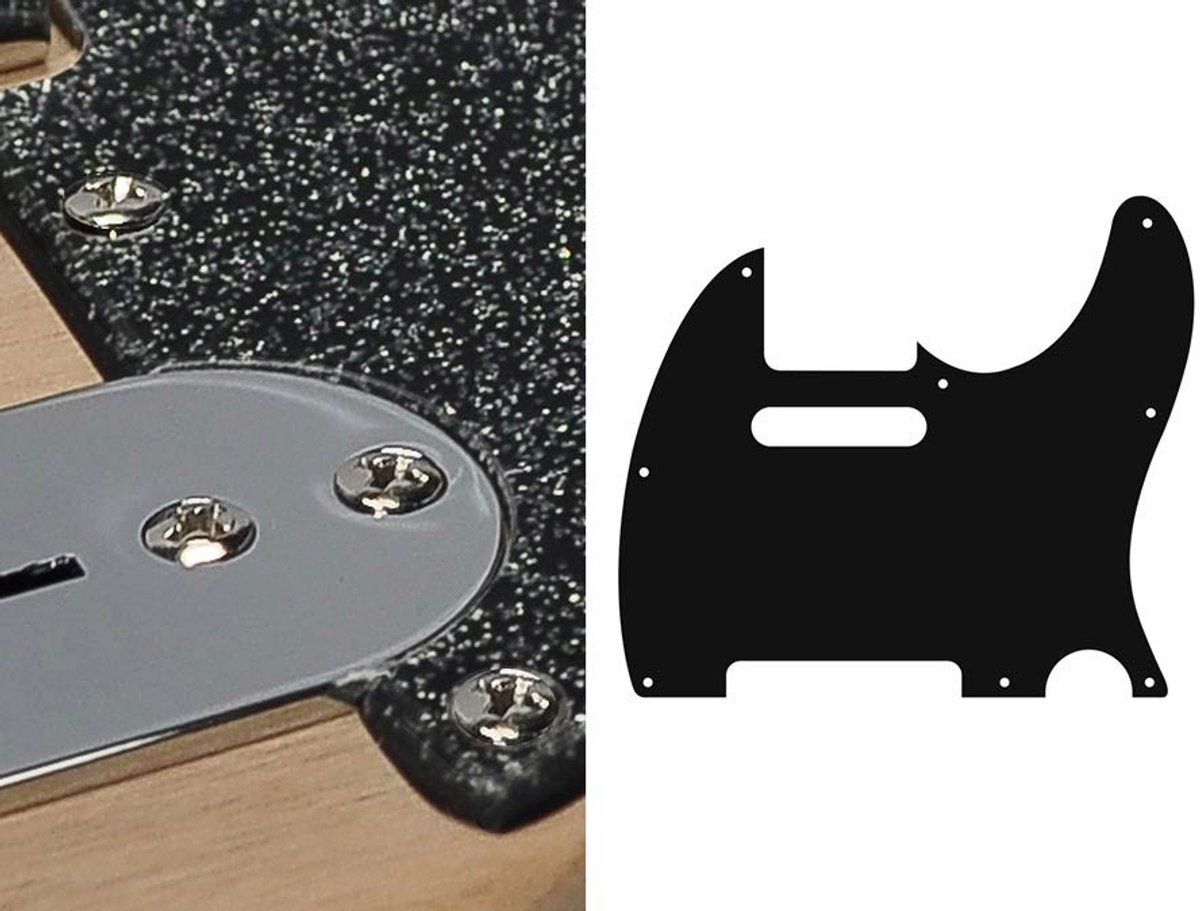 Boston TE-210-SBK pickguard, Teaser, standard, 2 ply, sparkling black