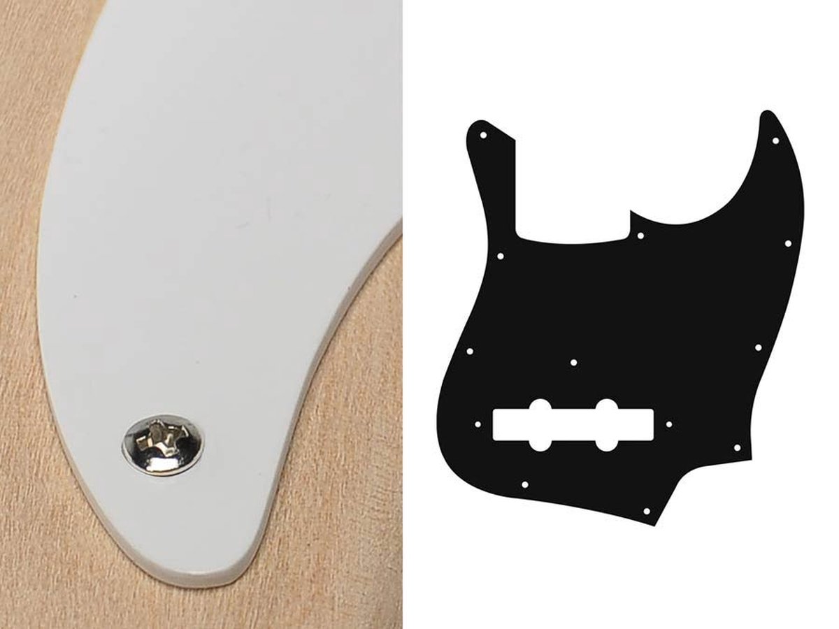 Boston JB-110-W pickguard, Jocker bass, standard, 1 ply, white