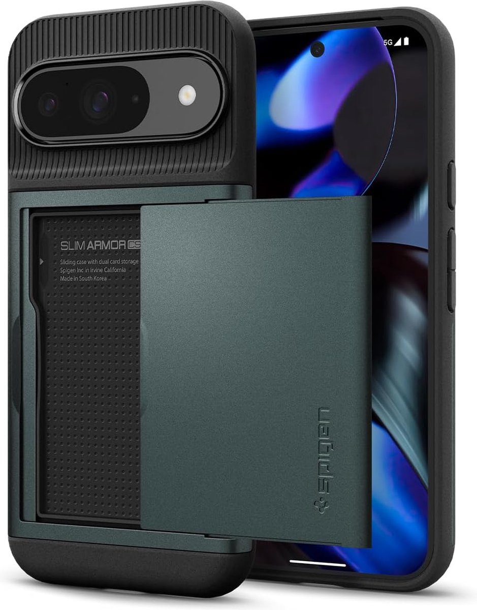 Spigen Geschikt voor Google Pixel 9 / 9 Pro - Back Cover Hoesje - Slim Armor CS - Groen