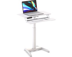 Worktrainer - Updesk High Zit Sta Bureau - Hoogte 72-122 cm - Breedte 80 cm - klein Elektrisch in hoogte verstelbaar Bureau - Wit - Met Geheugenfunctie