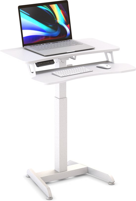 Updesk - Bureau debout - Surélévation de bureau - Haut - Électrique - Wit - Nouveau