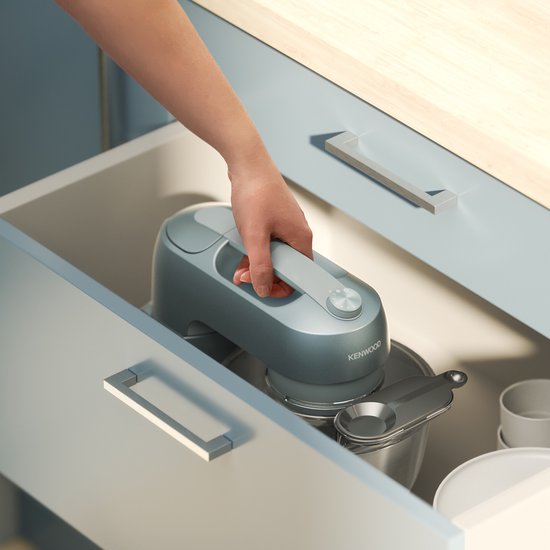 Robot culinaire Kenwood GO KZM35.000GY - Blauw - Bol mélangeur 4L - Poignée pour un déplacement facile - Robot culinaire compact - Ranger dans un placard ou un tiroir de cuisine - [pièce collection GO]