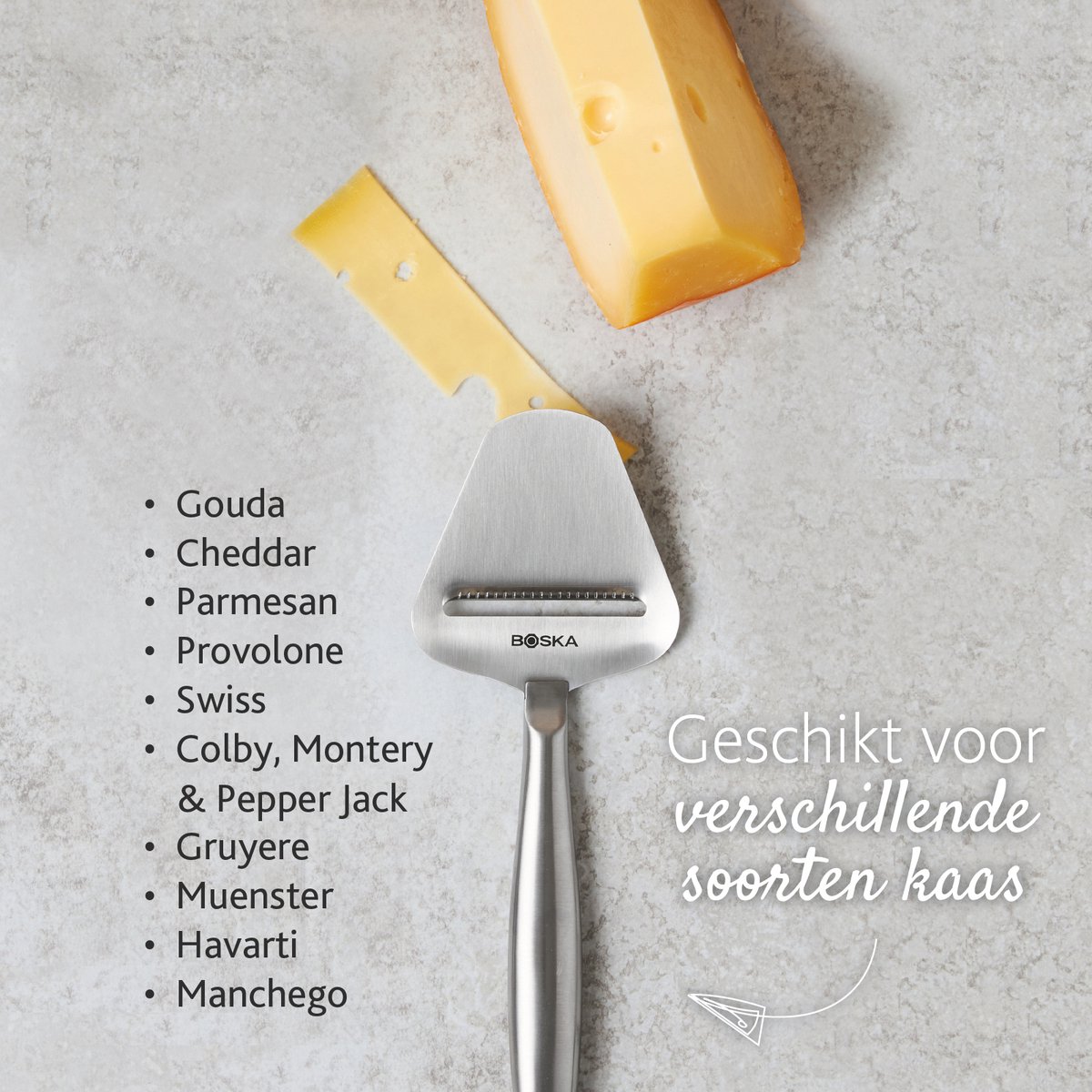 Boska Kaasschaaf Copenhagen - Kaasschaaf harde kaas - Kaasschaaf voor oude kaas - Vaatwasserbestendig - Multifunctionele kaasschaaf - RVS - 220 x 74 x 20 mm - Keukengerei - Keuken accessoires — cadeau in Kookcadeaus - foto 3