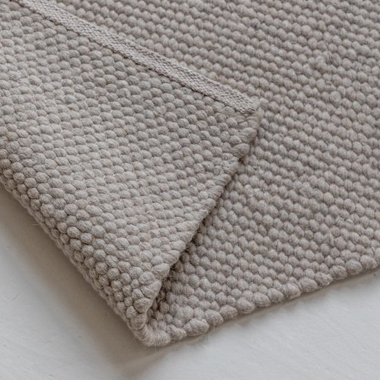 Tapis en Wool' orge Carpet Studio - 160 x 230 cm - Tapis à poils ras pour salon et chambre - Tapis crème