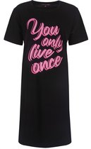 Temptation Dames Nachthemd - Big Shirt - Katoen - Zwart - Maat L