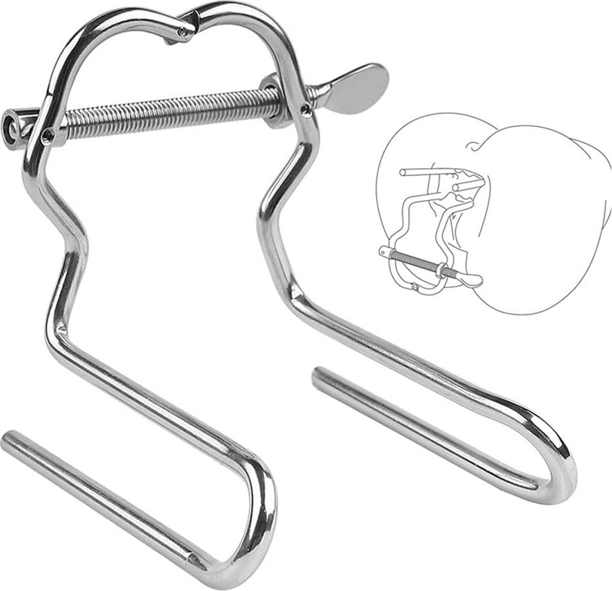 Goedkoopste Verstelbare Dilator Plug Roestvrij Stalen Vaginale Speculum Mirror Device - Anus En Vagina Dilator Toy - Enema Expander - SM Seksspeeltje Voor Mannen, Vrouwen, Koppels - Medisch Roestvrij Staal - Veilig, Anti-Allergisch, Vrije Afstelbaarheid