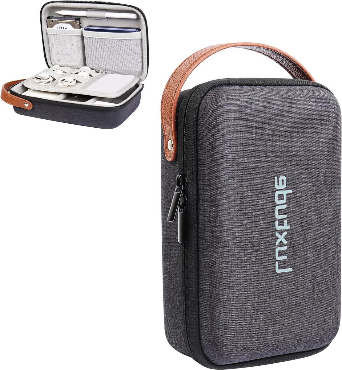 Image of Reiskoffer kleine technische organisator harde opladertas - elektronische organizer reistas - draagbare elektronische tas voor reisbenodigdheden Apple-accessoires/magische