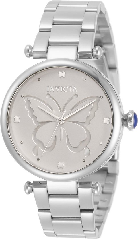 Invicta Wildflower 33232 Dames Horloge - Waterdicht - Analoog - Quartz Uurwerk - Roestvrij Staal met zilveren Wijzerplaat - 36mm
