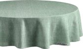 Nappe Ronde Aspect Lin Vert Clair Ø138cm - Nappe Lavable - Plastique