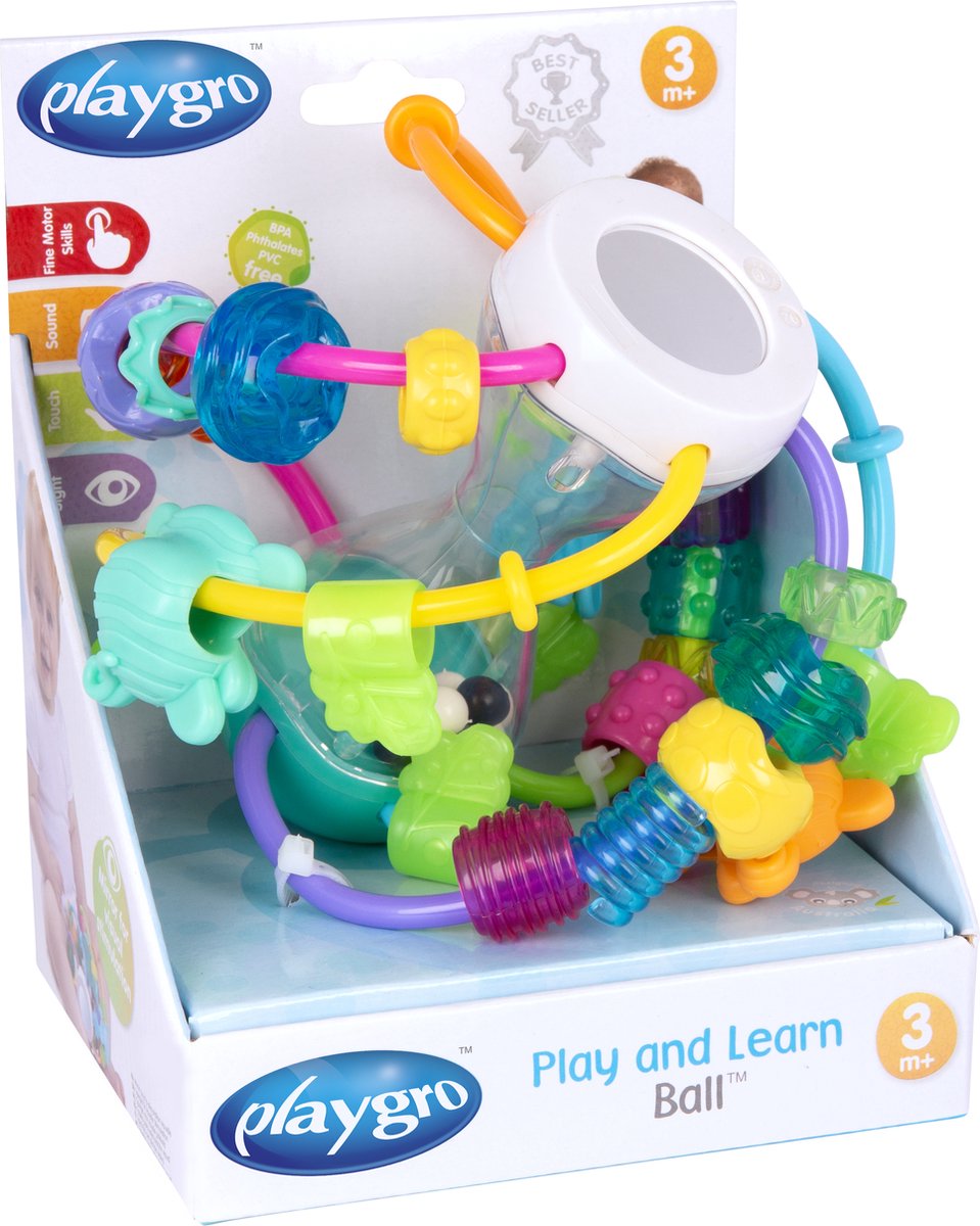 Playgro- Spelen en leren bal - Baby bal - Baby Speelgoed - Educatief baby speelgoed - Speelgoed Baby - Activity centre - Rammelaar - Activiteiten speelgoed - Cadeau - stimuleert ontwikkeling — afbeelding 8