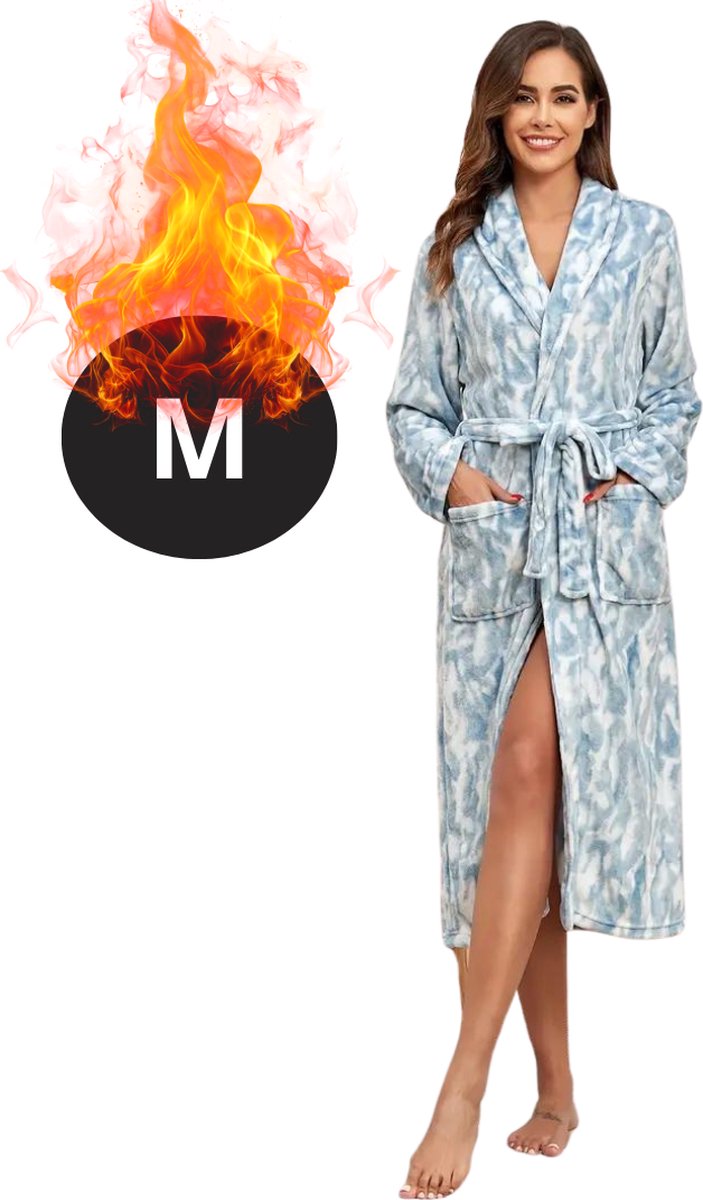 Nivard Badjas Dames - Fleece - Katoen - Badstof - Sauna - Hamam - Wafel - Bathrobe - Duste