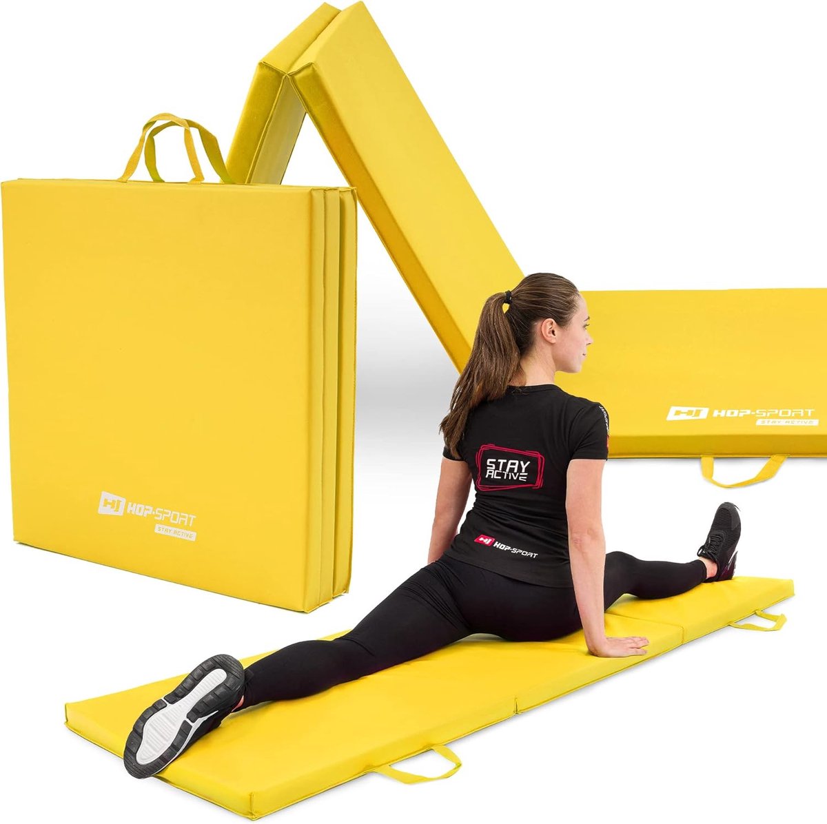 Hop-Sport HS-064FM – Turnmat – Opvouwbaar – 180x60x5 cm – met Handvatten