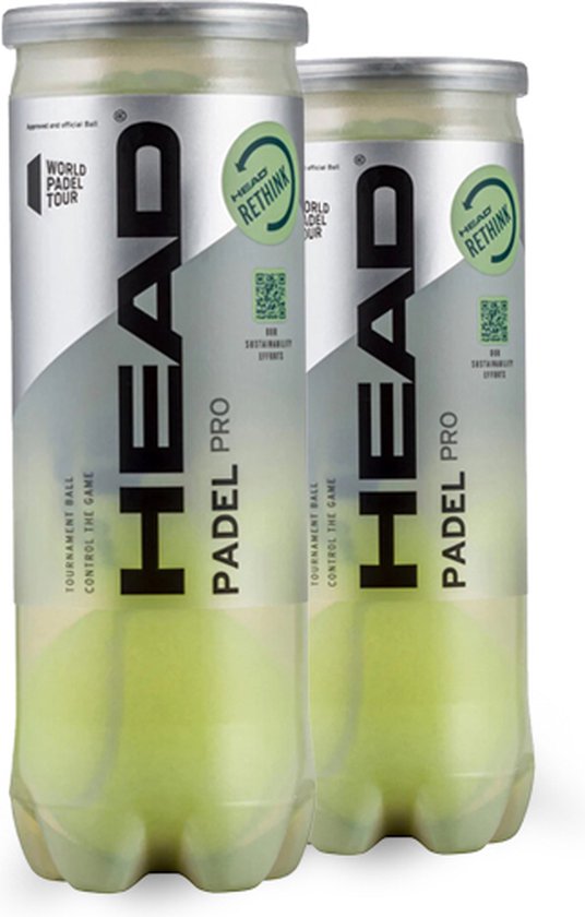 Head Pro Padel Ballen - Duo Pack (2 blikken à 3 ballen per stuk) Head Pro Padel Ballen - Duo Pack (2 blikken à 3 ballen per stuk)