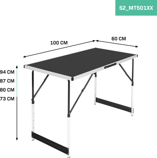 VONROC Multifunctionele Tafel - 100 x 60 cm - set van 3 van Merkloos — afbeelding 3