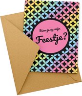 Uitnodiging kinderfeestje + Enveloppen 10 stuks - Thema Disco - Beschrijfbaar - Uitnodigingskaarten - Uitnodiging verjaardag - uitnodiging verjaardag feest - Uitnodiging kinderfeestje Jongen of Meisje - Uitnodiging feestje - uitnodigingen
