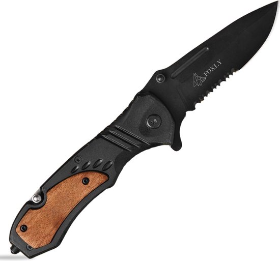 FOXLY® Survie Pocket Knife Storm X97 + Mallette de transport - Couteau de Survie - Couteau de chasse - Camping - Camping