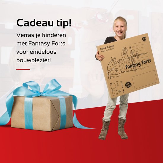 Fantasy Forts Large Set - Speelhuisje - 4 tot 12 jaar - 16 Platen - 16 Clips - 36 Klittenband stukjes - Hut bouwen - Bouwpakket kinderen