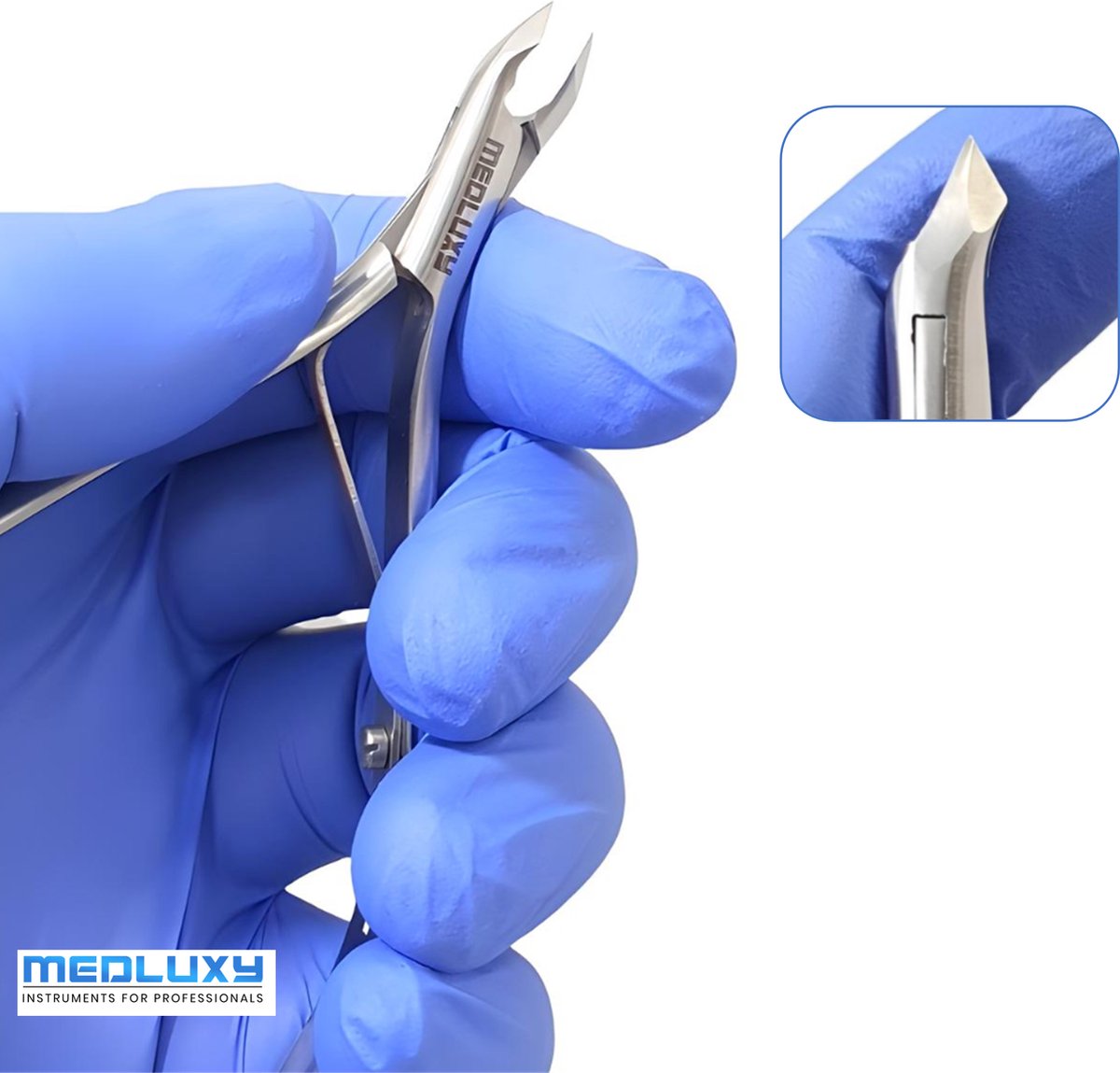 MEDLUXY® semi Pro - Vellentang (nagelriem knipper) - 11 cm - 5 mm - Enkele Veer - Cuticle Cutter (verwijderen van nagelriemen) PM0174