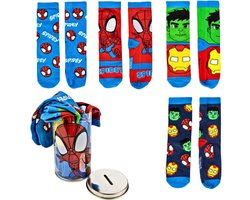 Spidey et ses incroyables Friends Chaussettes dans une tirelire - 4 paires