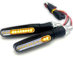 HSXL - 2 stuks LED Motor Richtingaanwijzers Dynamisch - Motorknipperlichten - Universeel - Buigbaar - Dynamische -Knipperlichten - Knipperlampen - Ingebouwd relais - IP68 - BPK