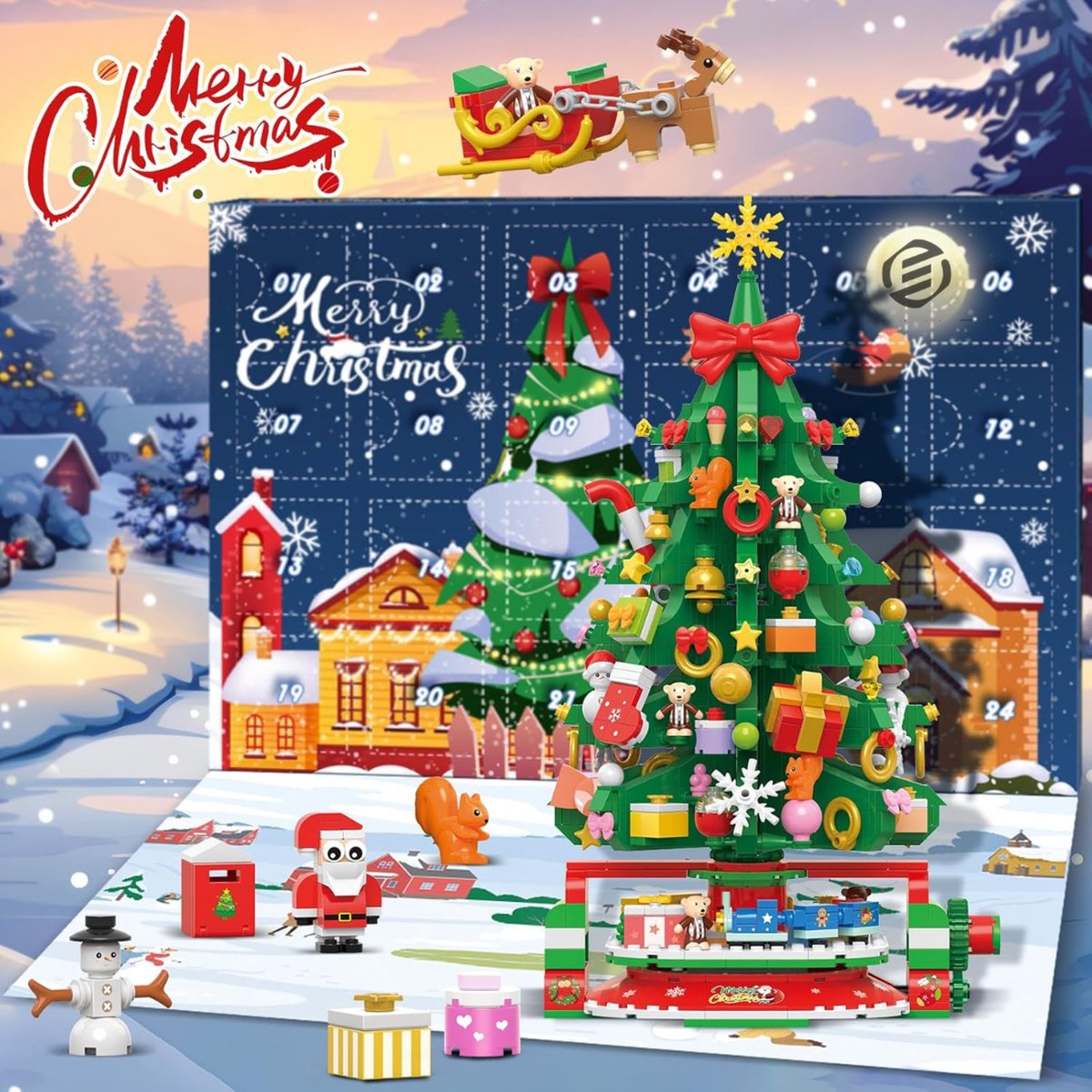 Equivera Adventskalender - Adventskalender 2024 - 24 Dagen Aftelkalender - Kerst Adventskalender - Kerstcadeau - Sinterklaascadeau - voor Kinderen en Volwassenen - 24 Verrassingen